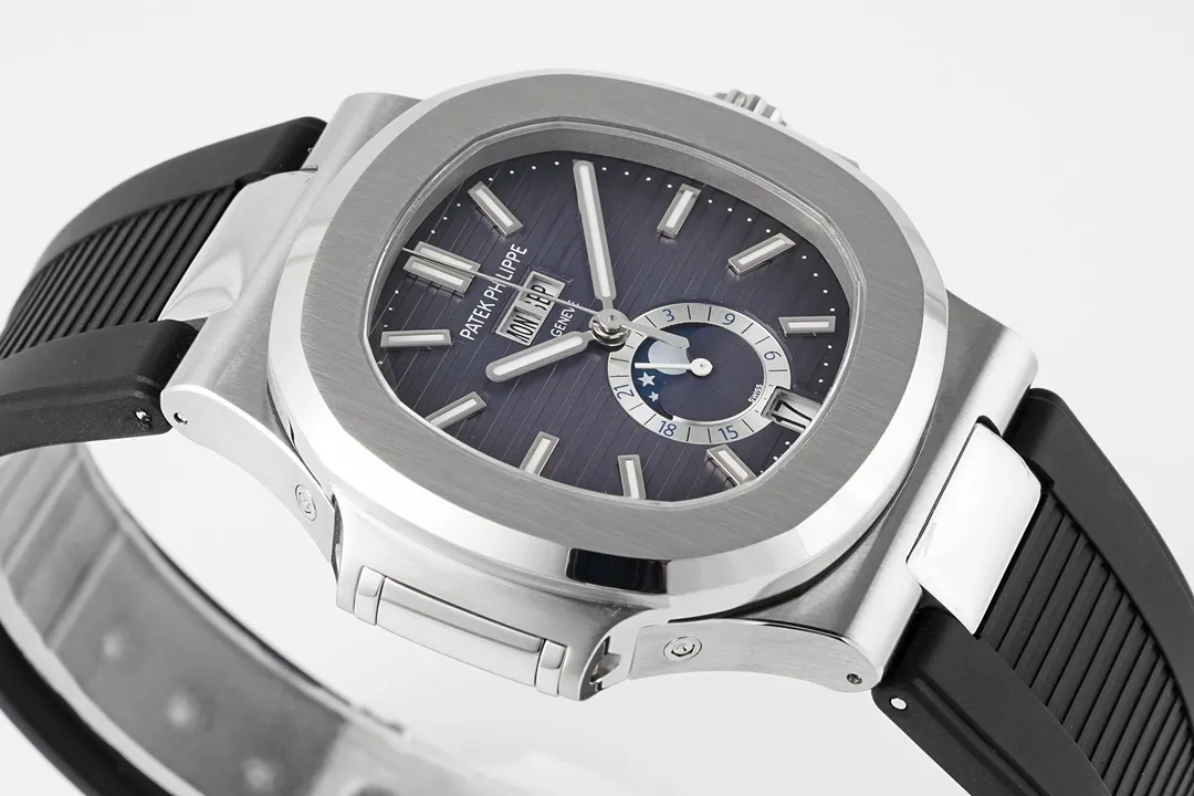 Patek Philippe Nautilus Blue Rubber Strap Watch - gallery