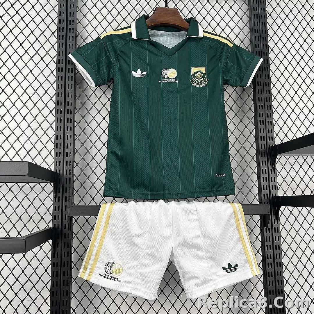2026 South Africa Away World Cup Soccer Kids Kit Jersey+Shorts - detail