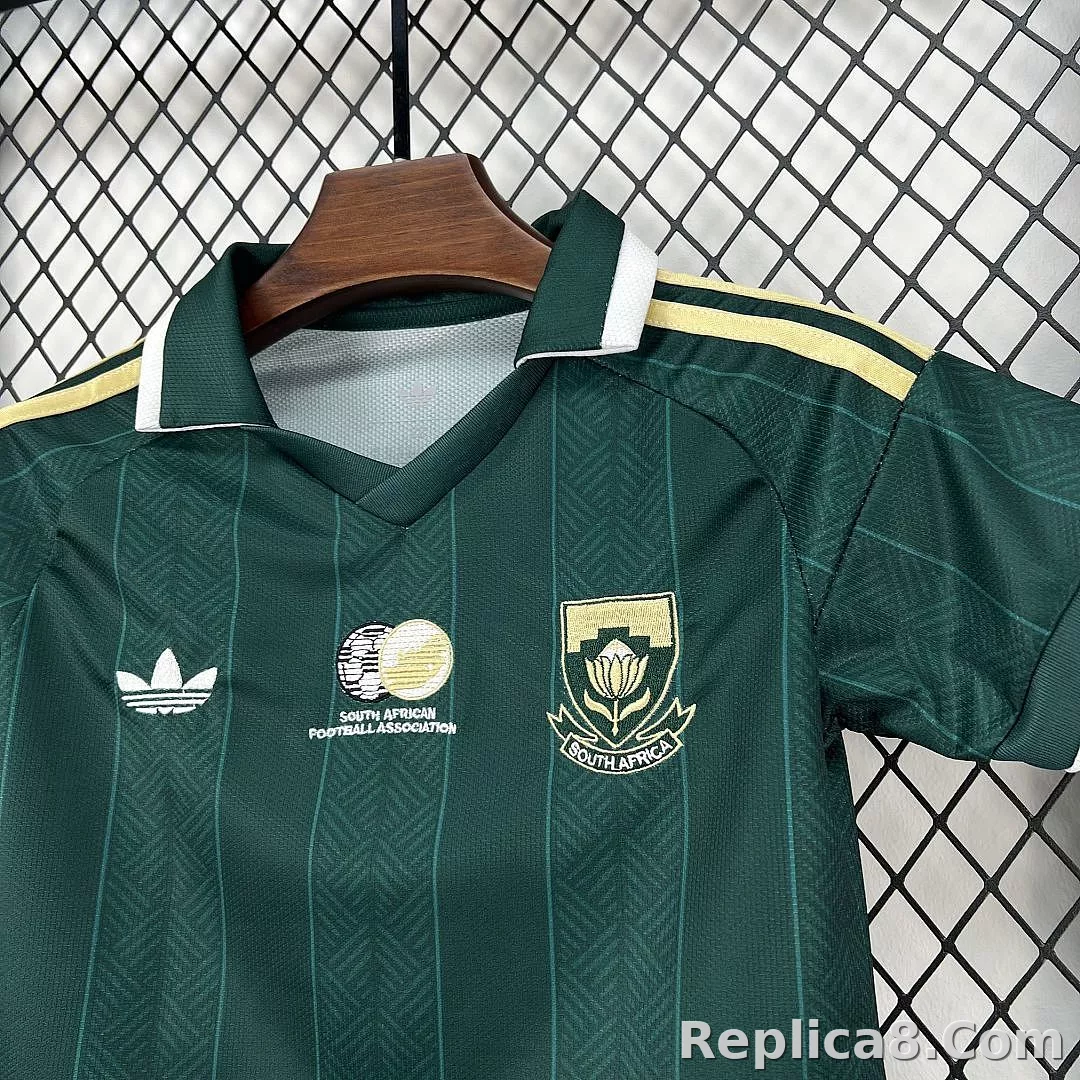 2026 South Africa Away World Cup Soccer Kids Kit Jersey+Shorts - detail