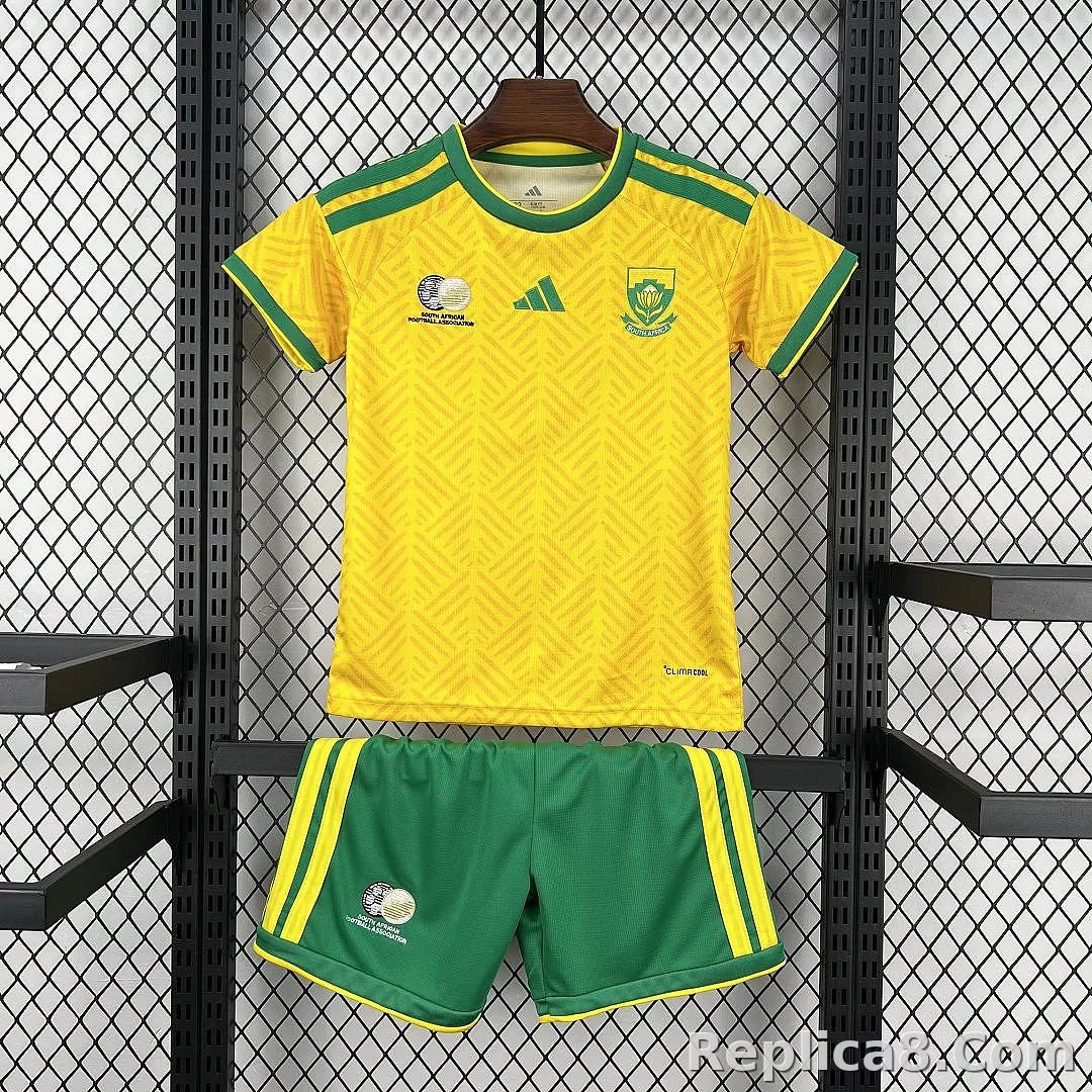 2026 South Africa Home World Cup Soccer Kids Kit Jersey+Shorts