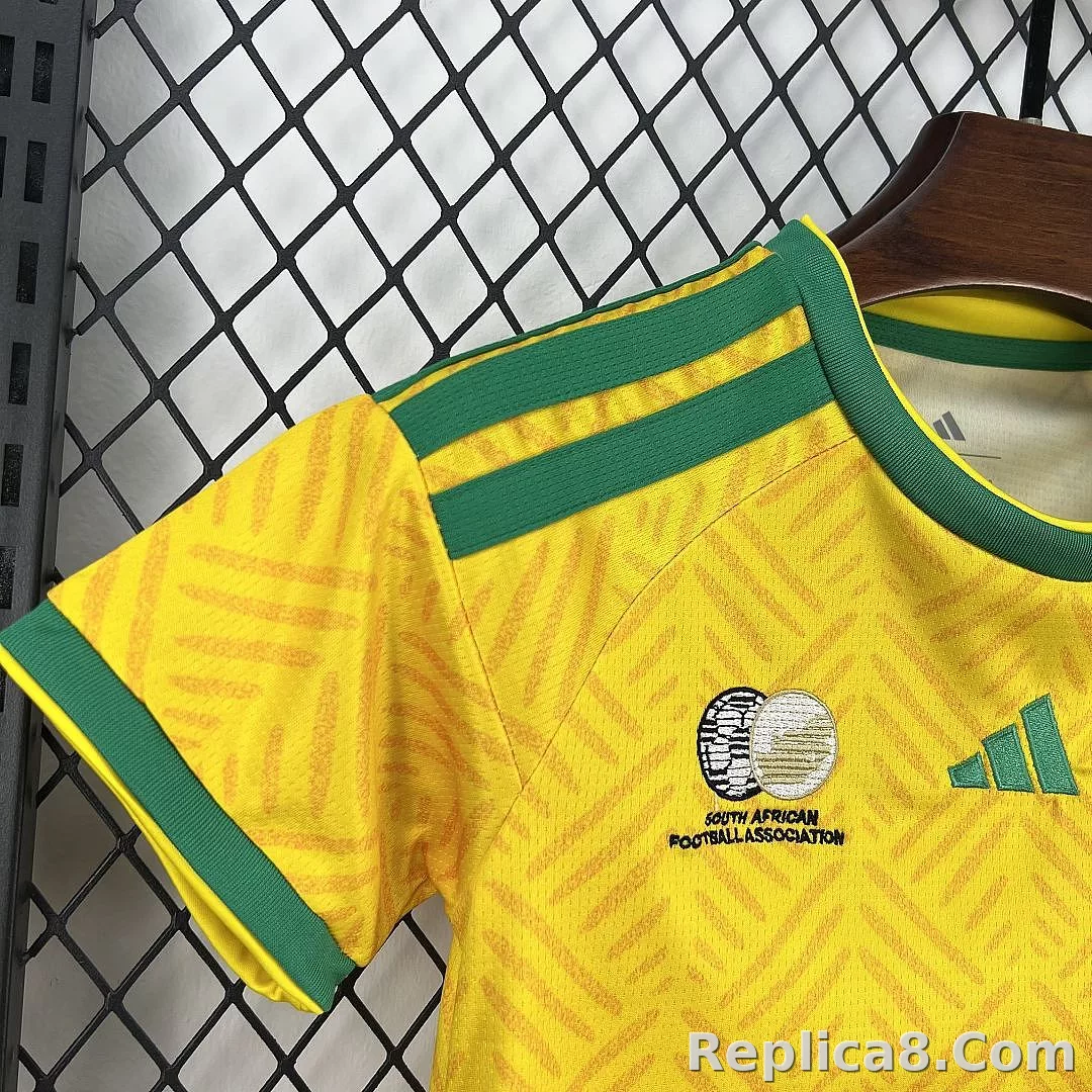 2026 South Africa Home World Cup Soccer Kids Kit Jersey+Shorts - detail