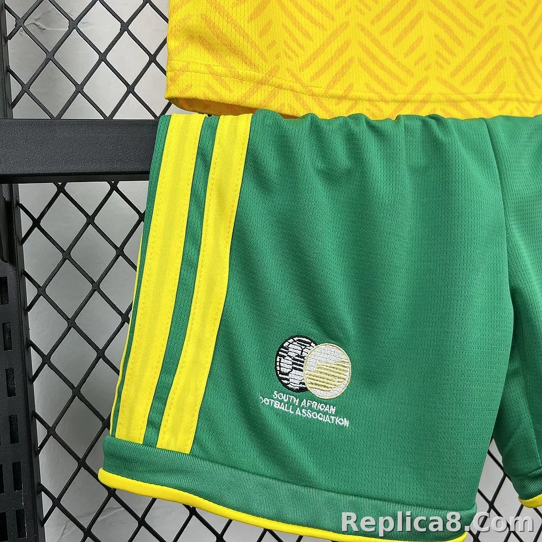 2026 South Africa Home World Cup Soccer Kids Kit Jersey+Shorts - detail