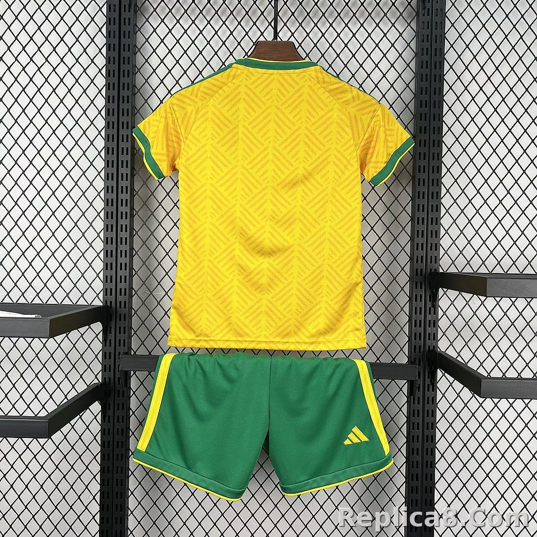 2026 South Africa Home World Cup Soccer Kids Kit Jersey+Shorts - detail