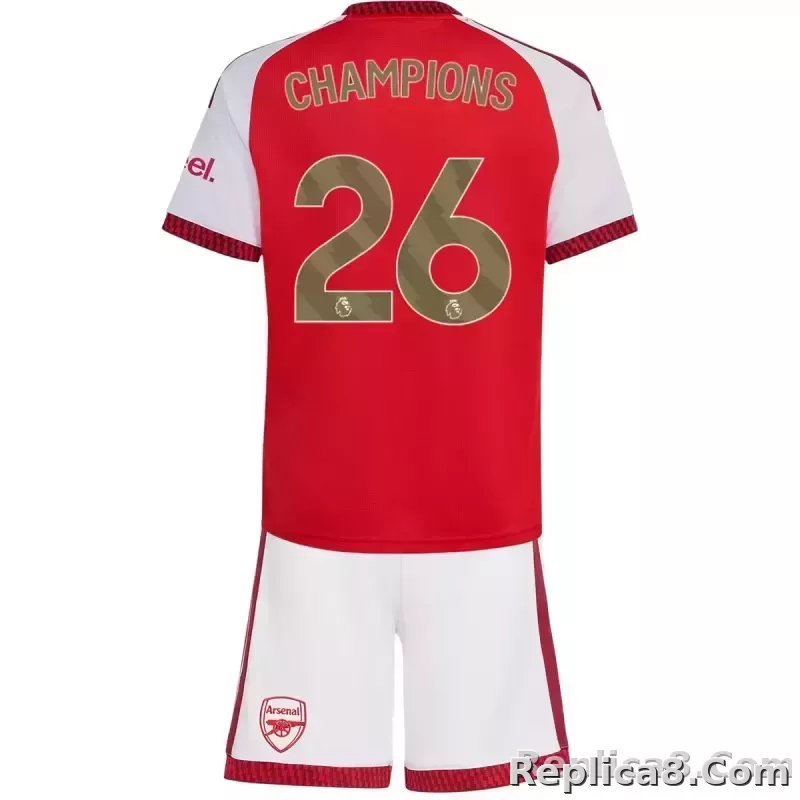 26-27 Arsenal adidas Premier League Champions Home Kids Kit Jersey+Shorts