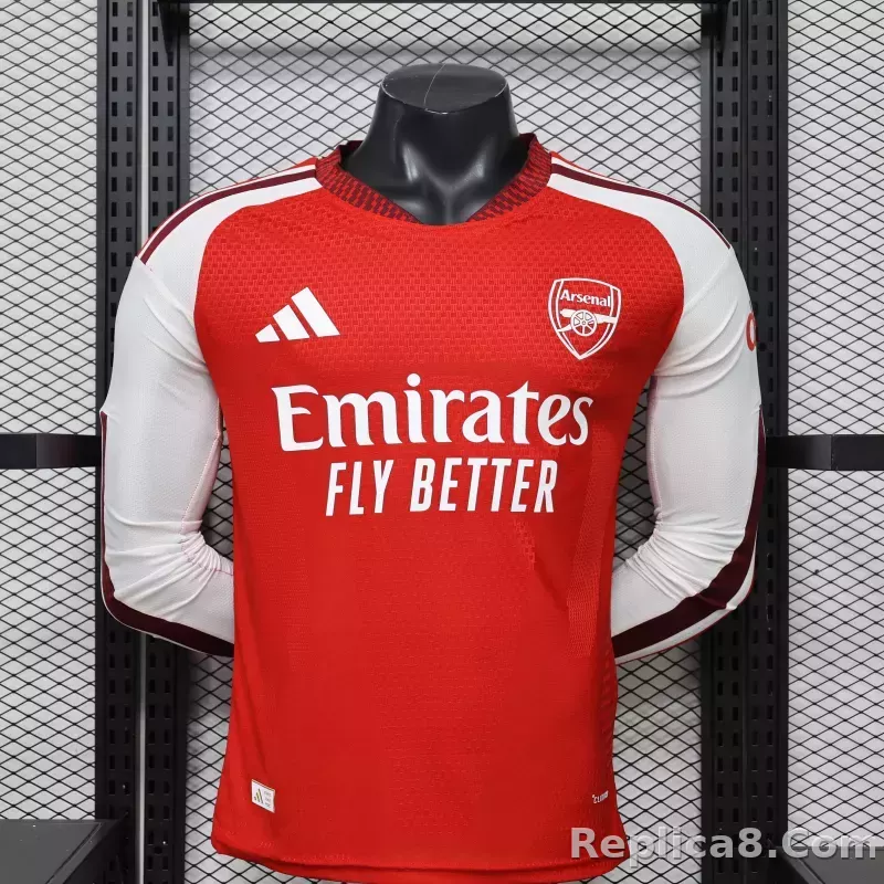 26-27 Arsenal Home Soccer Jersey Play Version Long Sleeve