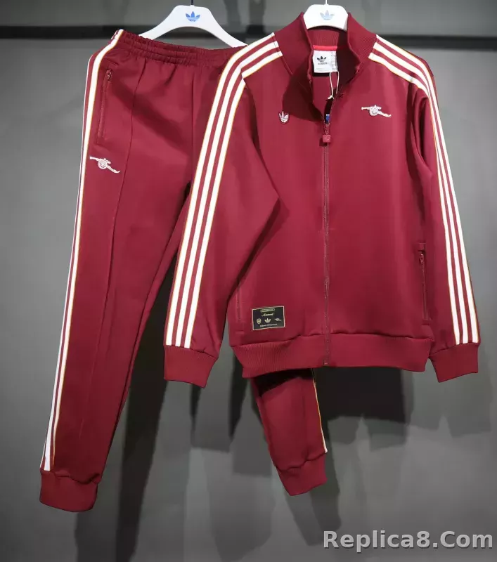 25-26 Arsenal Terrace Icons Track Training Tracksuit Kit(Jacket+Pants) Red