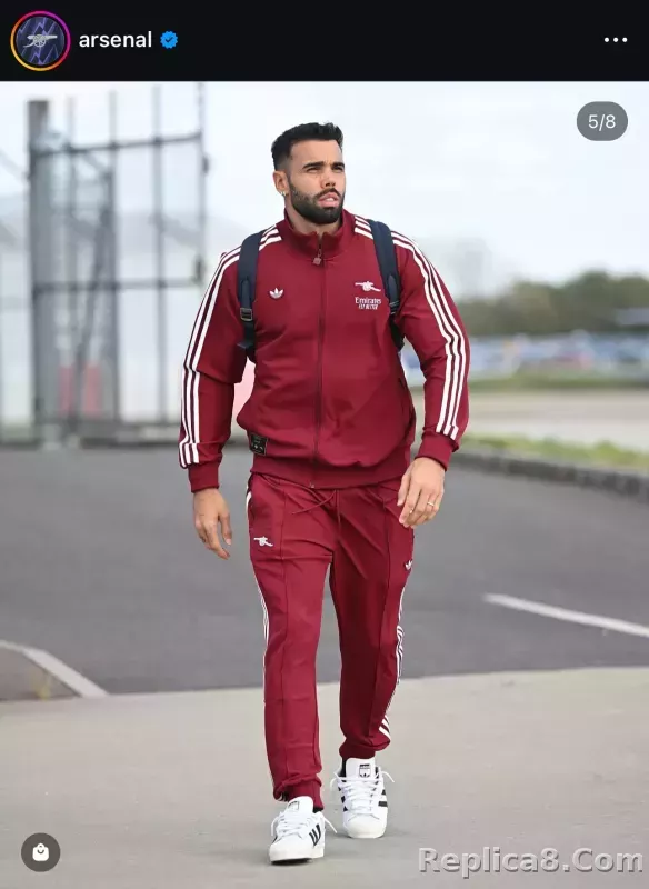 25-26 Arsenal Terrace Icons Track Training Tracksuit Kit(Jacket+Pants) Red - detail