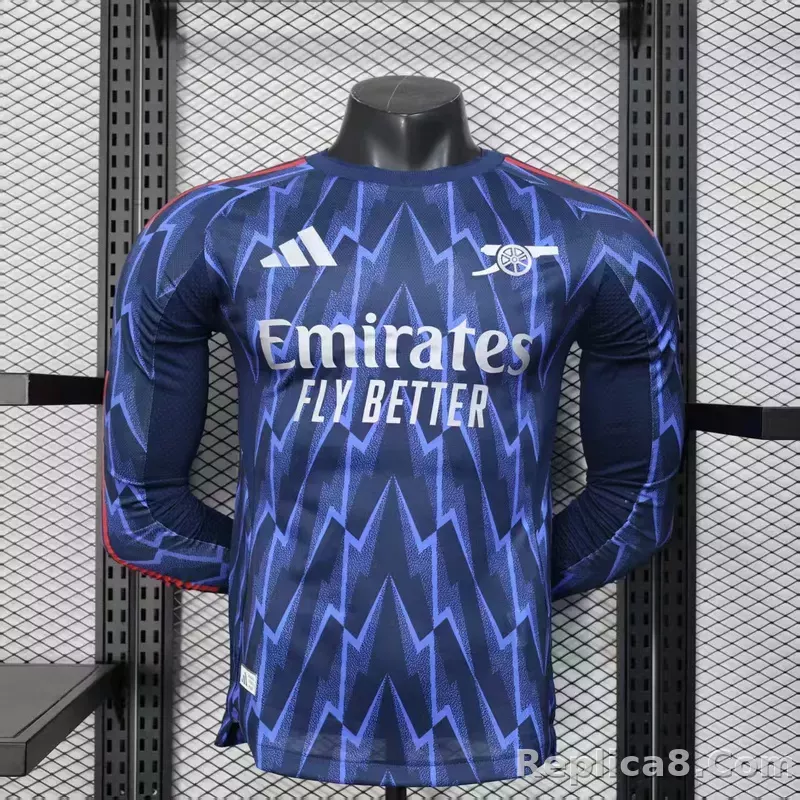 25-26 Arsenal Away Soccer Jersey Play Version Long Sleeve