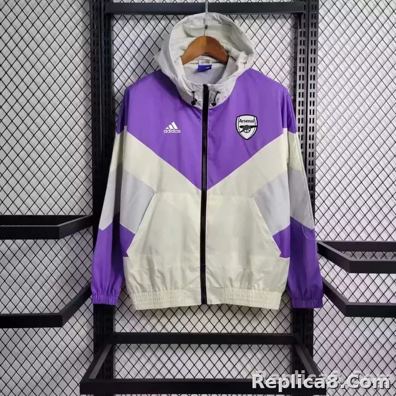 2023 Arsenal Windbreaker Purple Soccer Jersey 1:1 Thai Quality