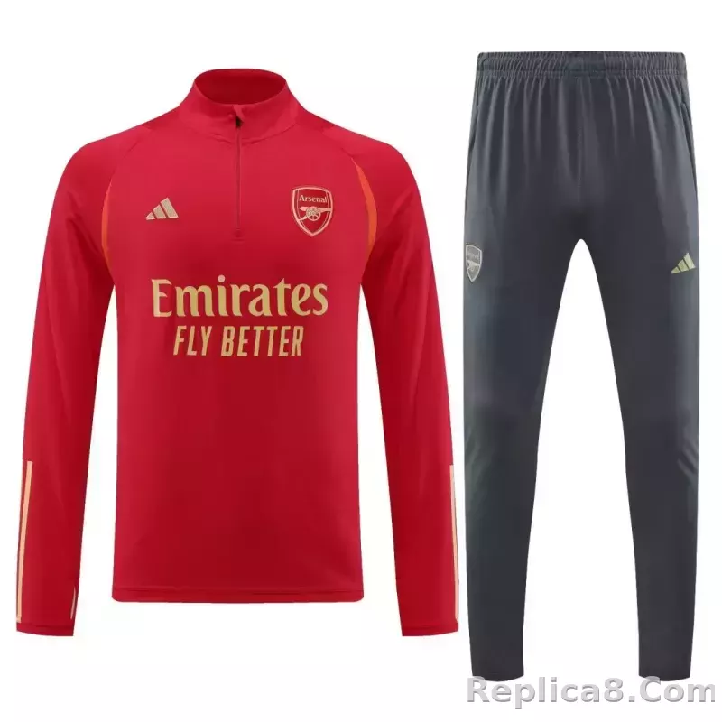 Arsenal Zipper Sweatshirt Kit(Top+Pants) Red 2023/24