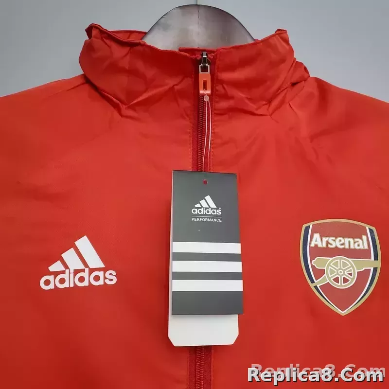 2021 Arsenal Soccer Jersey Windbreaker Red - detail