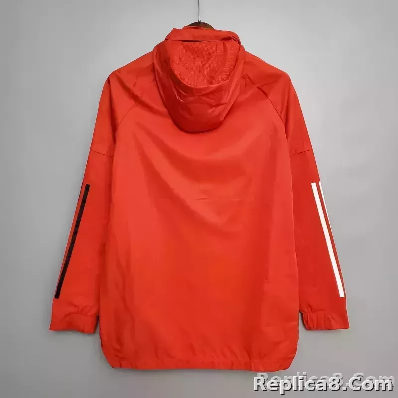 2021 Arsenal Soccer Jersey Windbreaker Red - detail