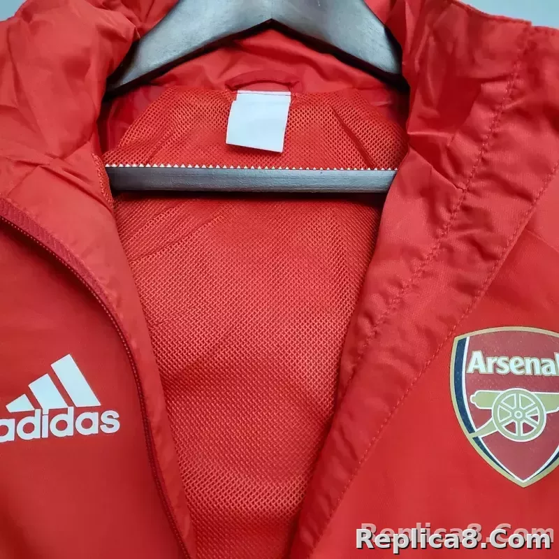 2021 Arsenal Soccer Jersey Windbreaker Red - detail