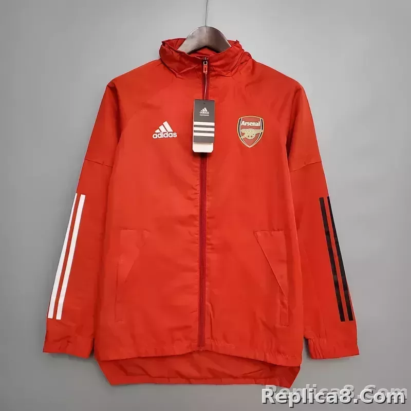 2021 Arsenal Soccer Jersey Windbreaker Red - detail