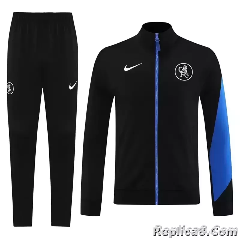 25-26 Chelsea Training Tracksuit Kit(Jacket+Pants) Black