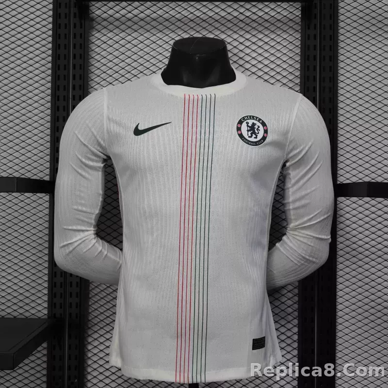 25-26 Chelsea Away Player Version Soccer Jersey Long Sleeve