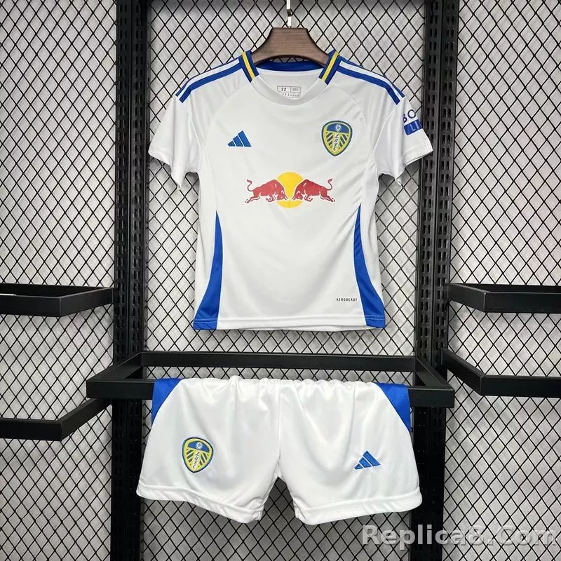24-25 Leeds United Home Kids Kit Jersey+Shorts