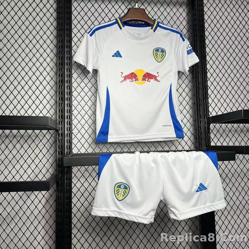 24-25 Leeds United Home Kids Kit Jersey+Shorts - detail