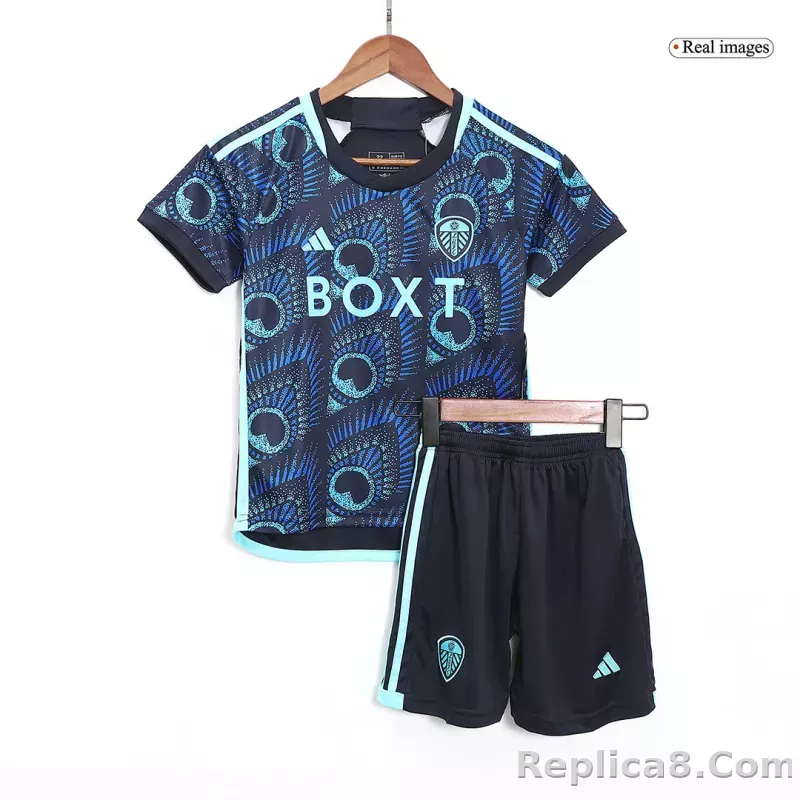 23-24 Leeds United Away Kids Kit Jersey+Shorts