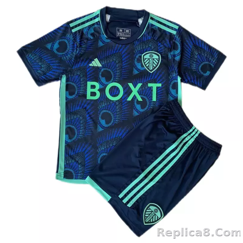 23-24 Leeds United Away Kids Kit Jersey+Shorts - detail