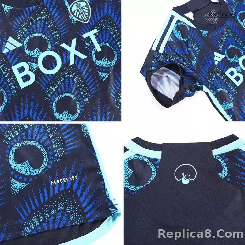 23-24 Leeds United Away Kids Kit Jersey+Shorts - detail