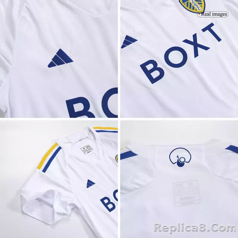 23-24 Leeds United Home Kids Kit Jersey+Shorts - detail