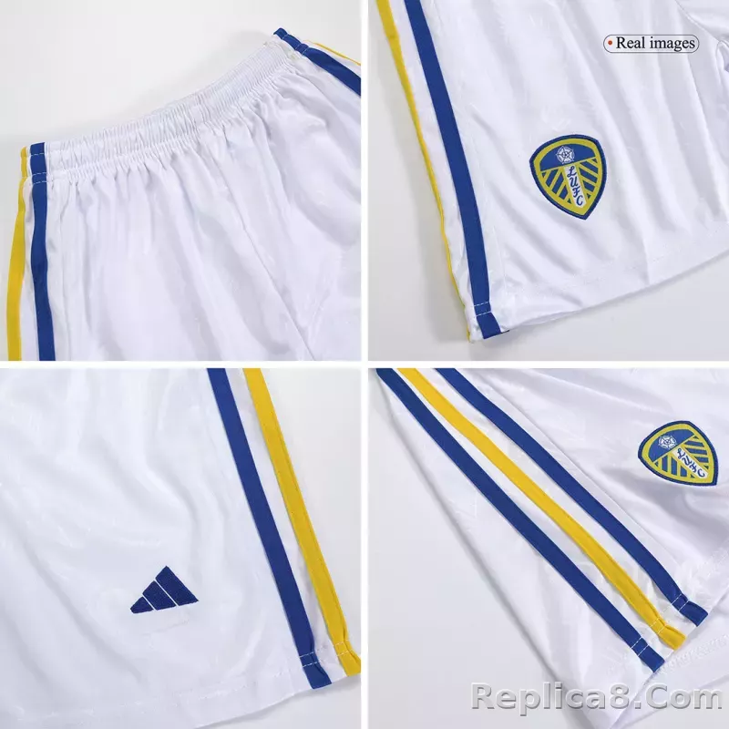 23-24 Leeds United Home Kids Kit Jersey+Shorts - detail