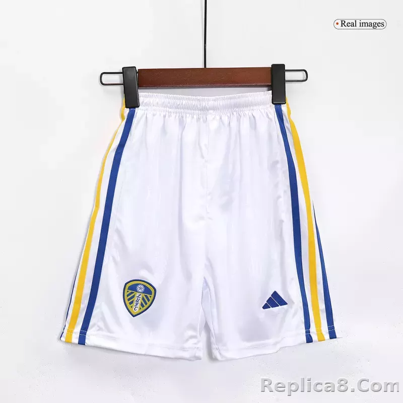 23-24 Leeds United Home Kids Kit Jersey+Shorts - detail