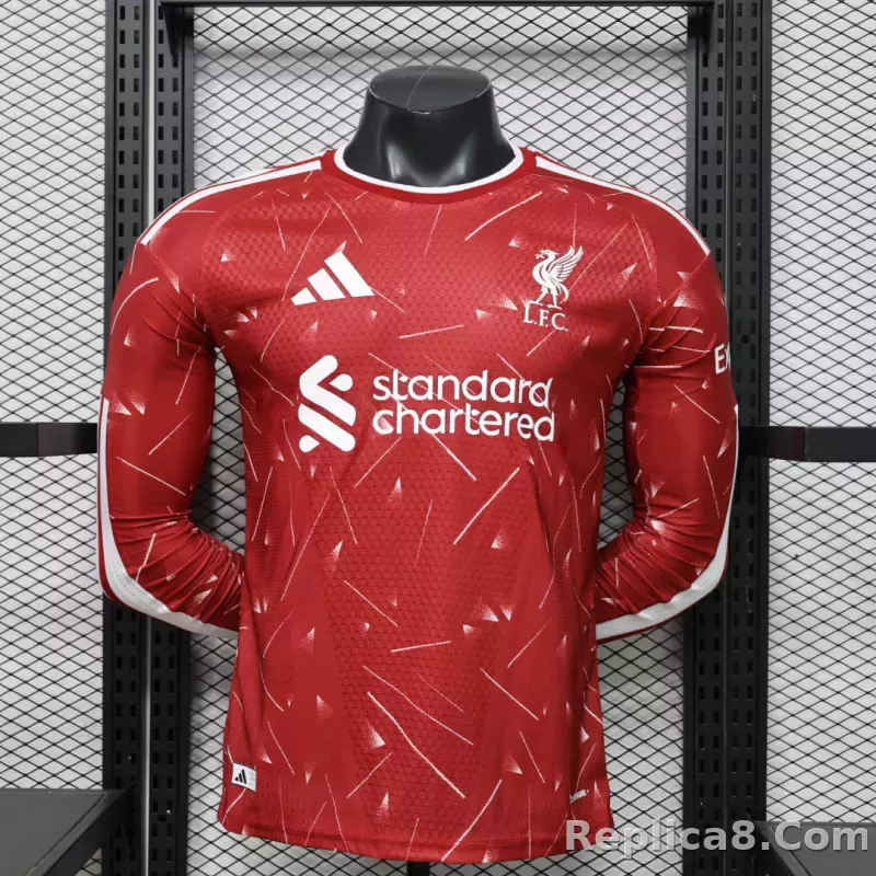 26-27 Liverpool Home Soccer Jersey Player Version Long Sleeve