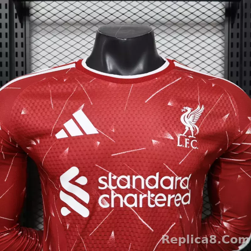 26-27 Liverpool Home Soccer Jersey Player Version Long Sleeve - detail