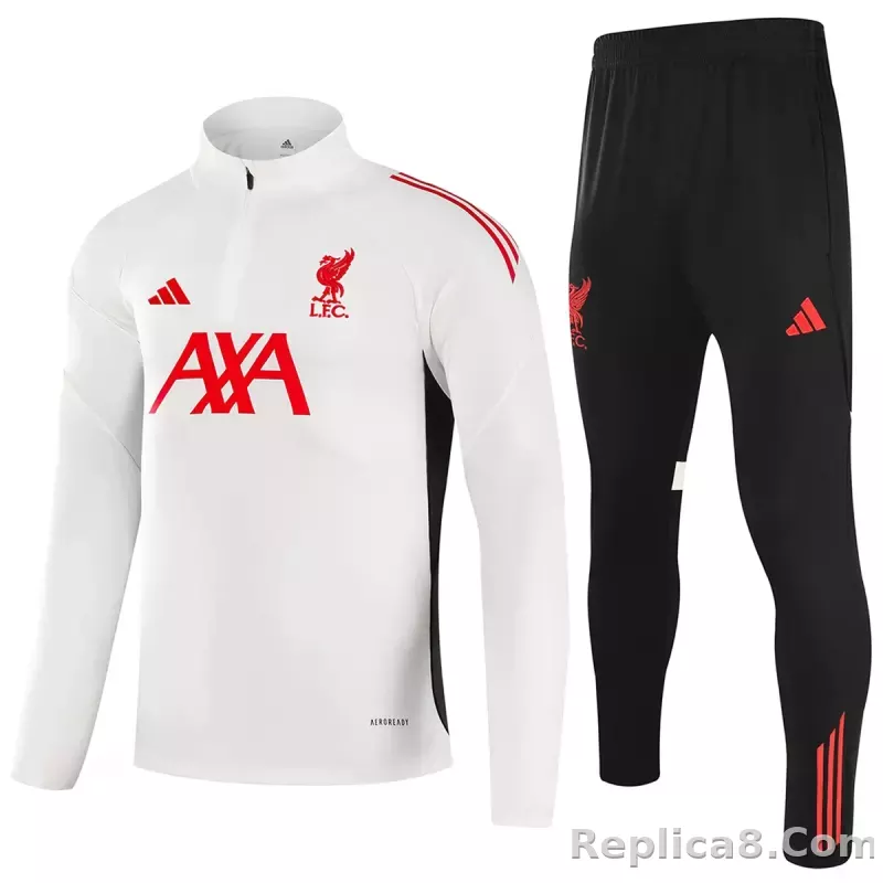 25-26 Liverpool 1/4 Zipper Sweat Kit(Top+Pants) White