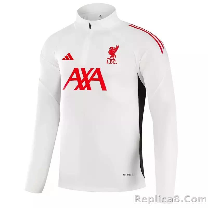 25-26 Liverpool 1/4 Zipper Sweat Kit(Top+Pants) White - detail