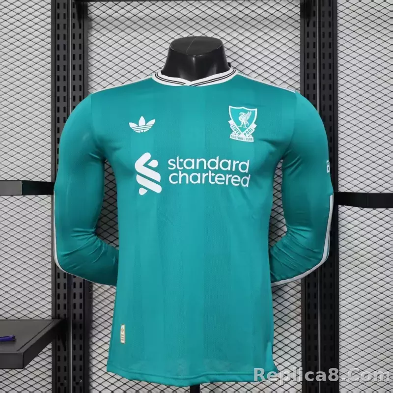 25-26 Liverpool Second Away Soccer Jersey Player Version Long Sleeve