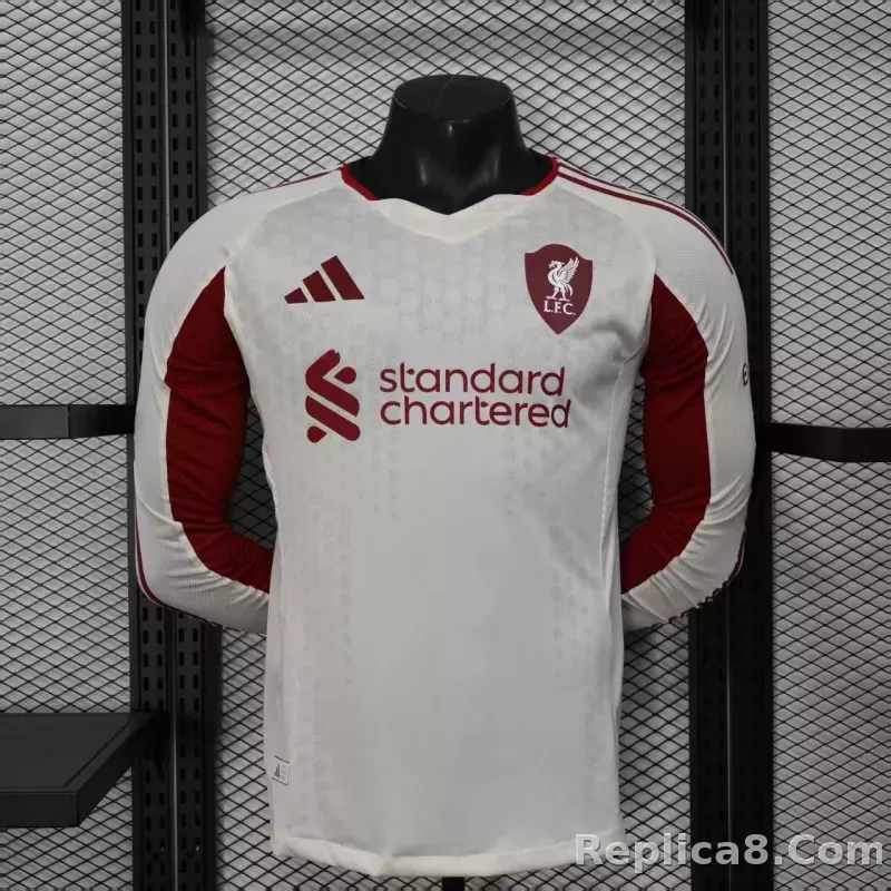 25-26 Liverpool Away Soccer Jersey Player Version Long Sleeve