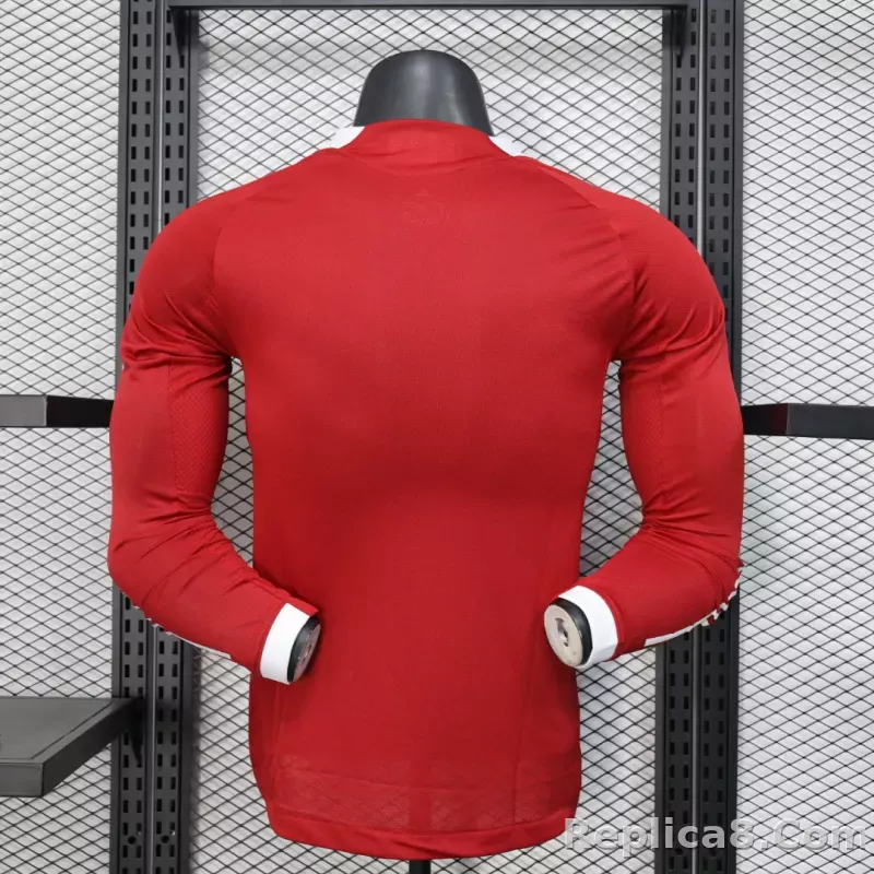 25-26 Liverpool Home Soccer Jersey Player Version Long Sleeve - detail
