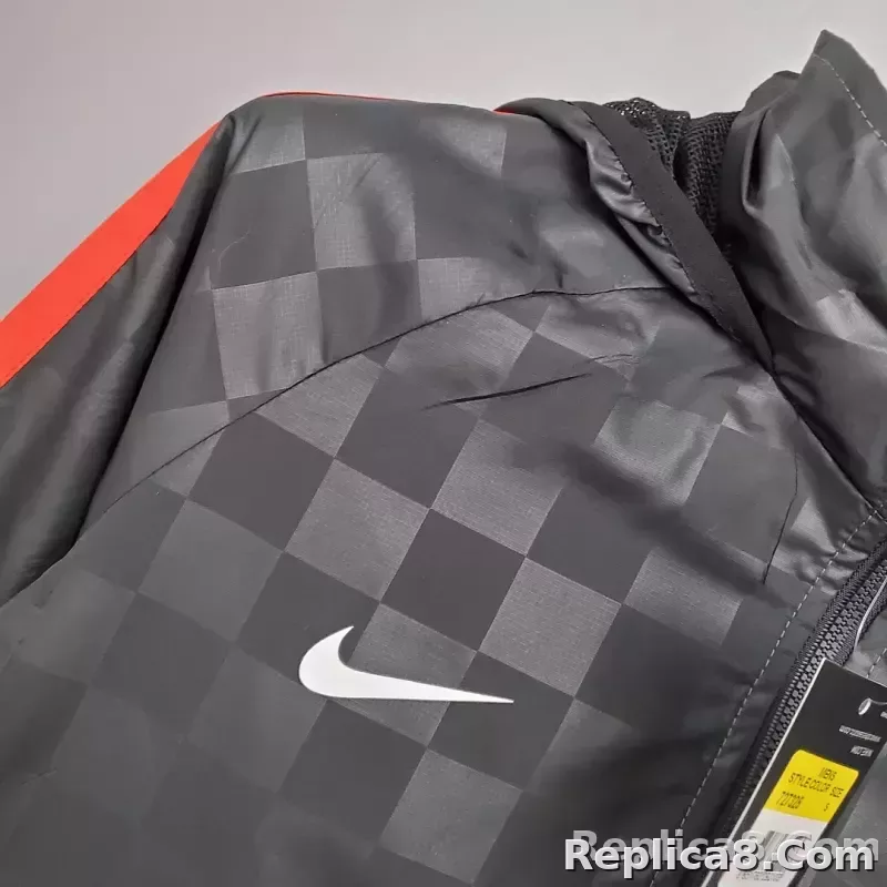2021/2022 Liverpool Windbreaker Black-Grey Plaid Soccer Jersey 1:1 Thai Quality - detail