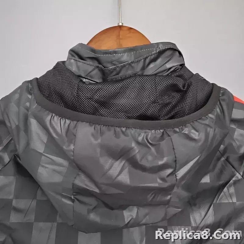 2021/2022 Liverpool Windbreaker Black-Grey Plaid Soccer Jersey 1:1 Thai Quality - detail