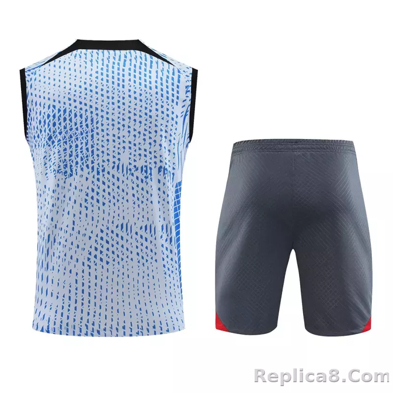 Liverpool Sleeveless Training Kit White&Blue 2023/24 - detail