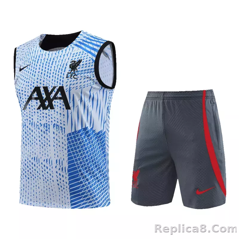 Liverpool Sleeveless Training Kit White&Blue 2023/24 - detail