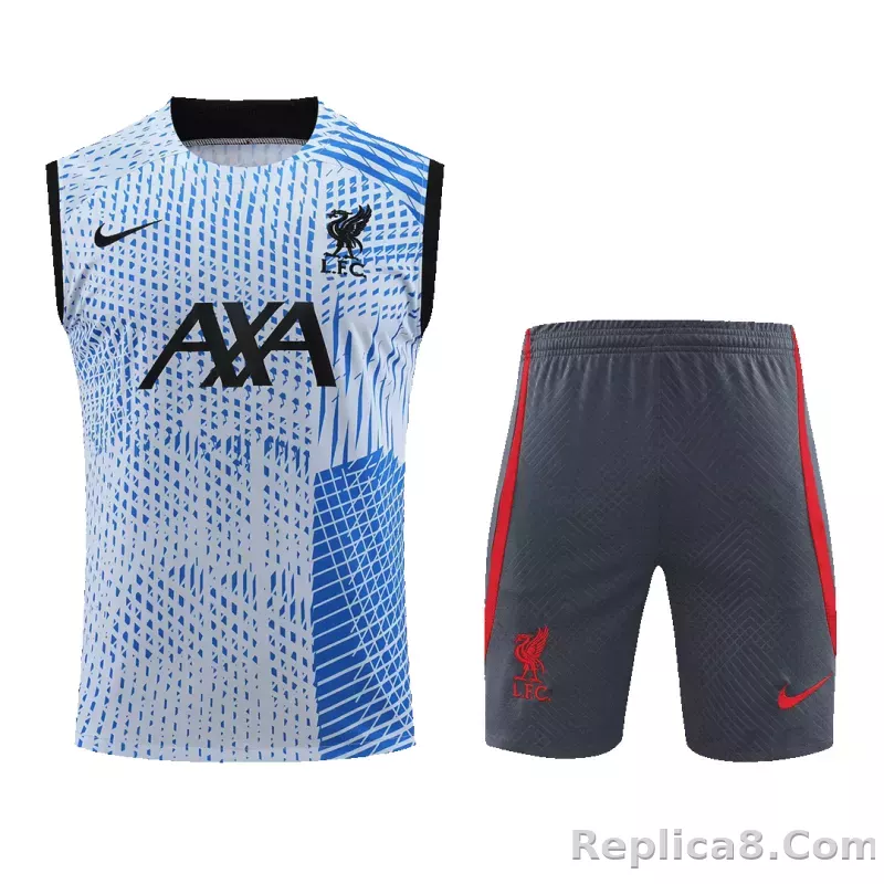 Liverpool Sleeveless Training Kit White&Blue 2023/24 - detail