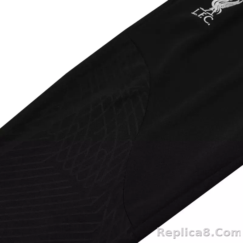 Kids Liverpool Zipper Sweatshirt Kit(Top+Pants) Black 2023/24 - detail