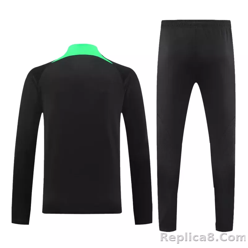 Kids Liverpool Zipper Sweatshirt Kit(Top+Pants) Black 2023/24 - detail