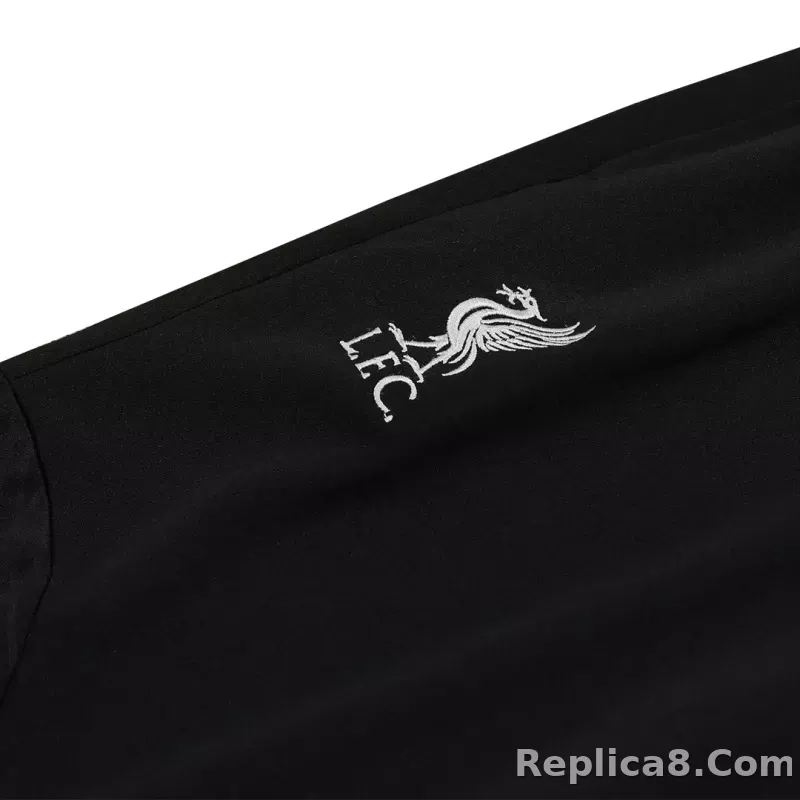 Kids Liverpool Zipper Sweatshirt Kit(Top+Pants) Black 2023/24 - detail