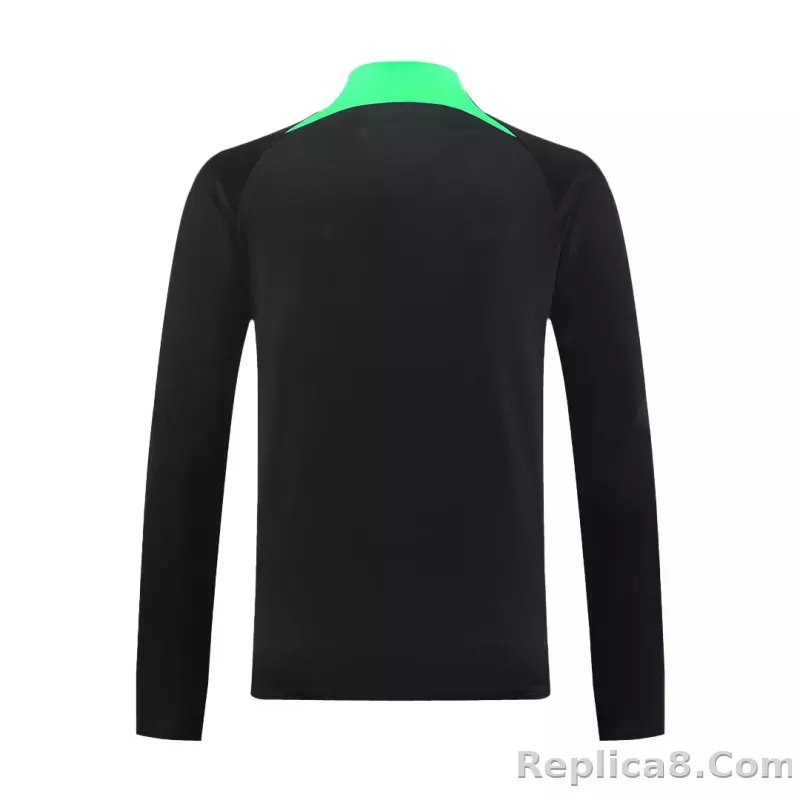 Kids Liverpool Zipper Sweatshirt Kit(Top+Pants) Black 2023/24 - detail