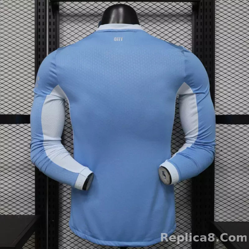26-27 Manchester City Home Soccer Jersey Player Version Long Sleeve - detail
