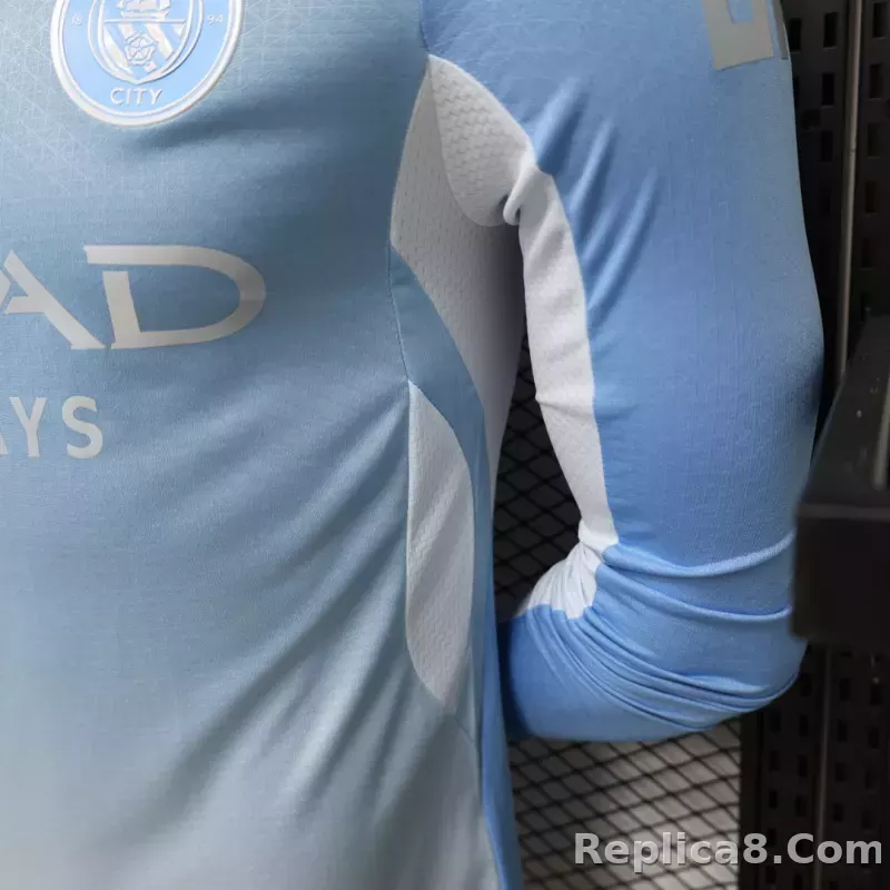 26-27 Manchester City Home Soccer Jersey Player Version Long Sleeve - detail