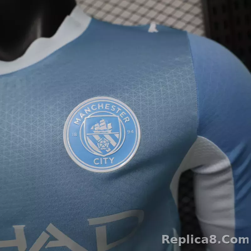 26-27 Manchester City Home Soccer Jersey Player Version Long Sleeve - detail