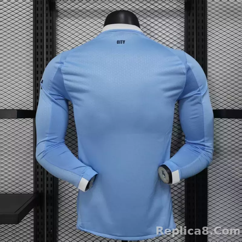 25-26 Manchester City Home Soccer Jersey Player Version Long Sleeve - detail