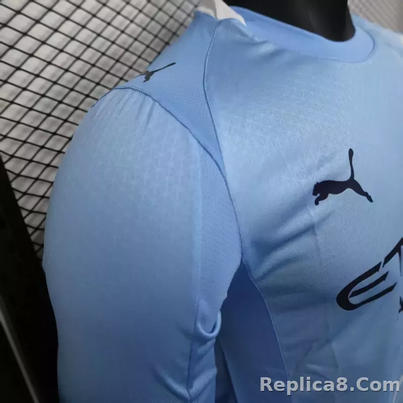 25-26 Manchester City Home Soccer Jersey Player Version Long Sleeve - detail