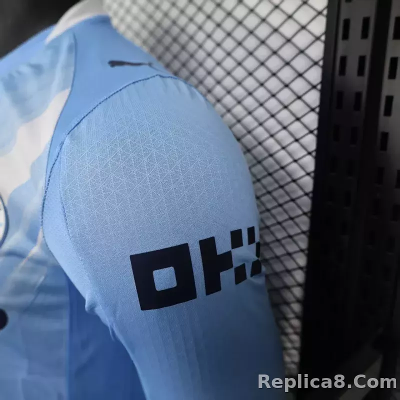 25-26 Manchester City Home Soccer Jersey Player Version Long Sleeve - detail